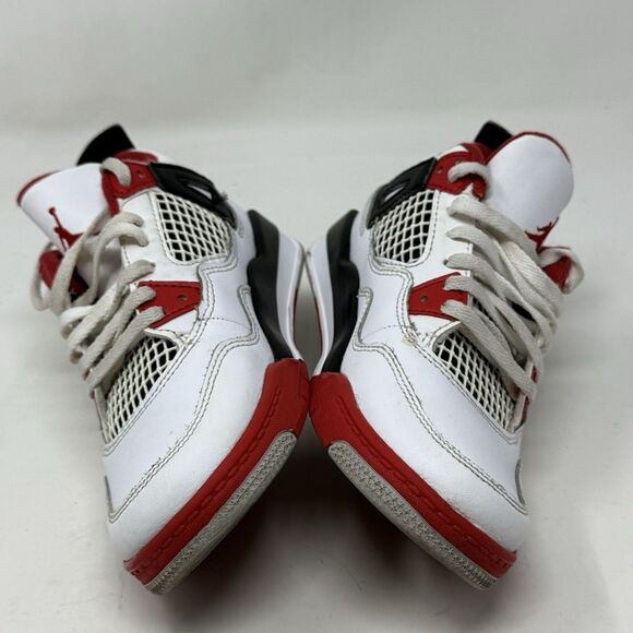 Nike Air Jordan 4 Retro OG PS Sneakers Boys Girls Size 13C Fire Red BQ7669-160 - Picture 8 of 16